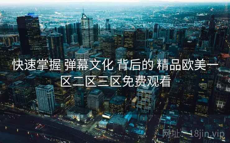 快速掌握 弹幕文化 背后的 精品欧美一区二区三区免费观看