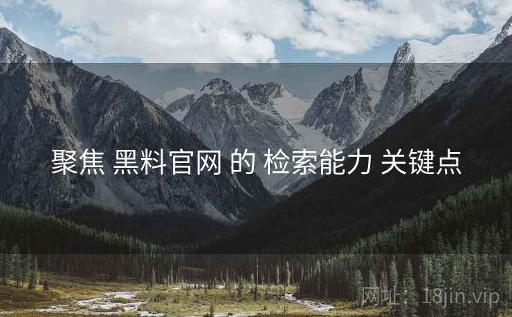 聚焦 黑料官网 的 检索能力 关键点